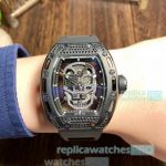 Richard Mille Skeleton Price- RM 052 Black Bezel Black Rubber Watchband